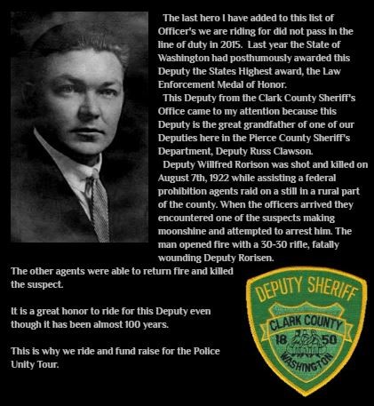 Deputy Sheriff Wilfred E. Rorison | Clark County Sheriff's Office, Washington Deputy Sheriff Wilfred E. Rorison | Clark County Sheriff's Office, Washington