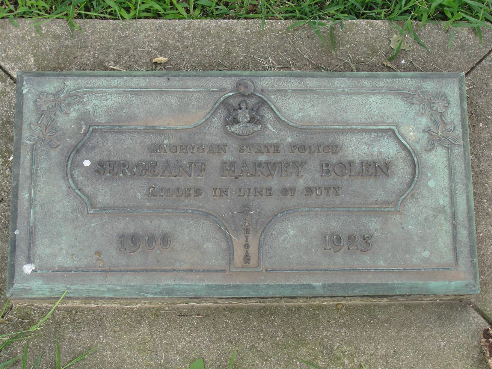 Sergeant Harvey Edgar Bolen | Michigan State Police, Michigan Sergeant Harvey Edgar Bolen | Michigan State Police, Michigan