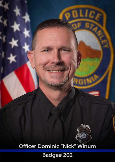 Police Officer Dominic Jared Winum | Stanley Police Department, Virginia Police Officer Dominic Jared Winum | Stanley Police Department, Virginia
