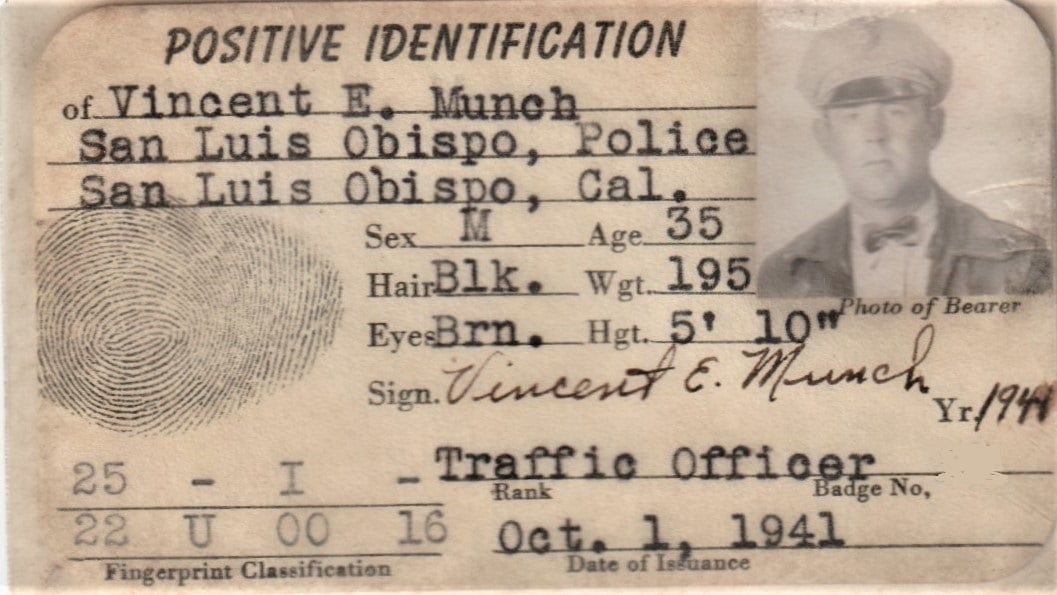 Traffic Officer Vincent Eugene Munch | San Luis Obispo Police Department, California Traffic Officer Vincent Eugene Munch | San Luis Obispo Police Department, California